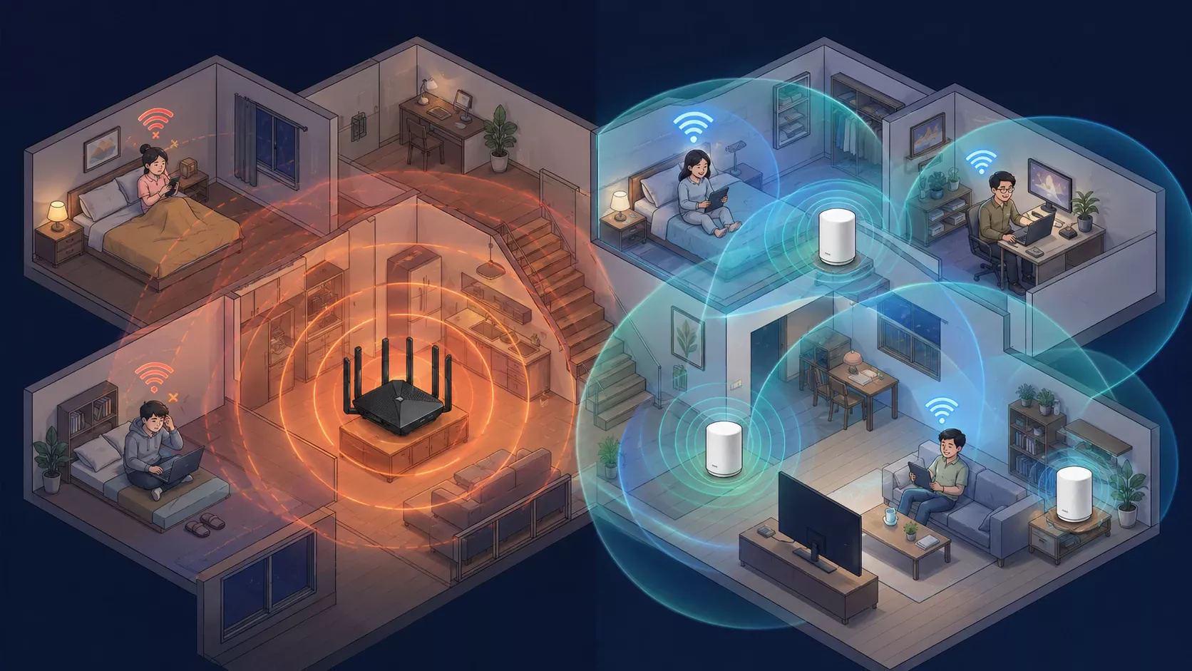 房間 Wi-Fi 收訊不好怎麼辦？高功率分享器 VS Mesh Wi-Fi 網狀網路比較懶人包